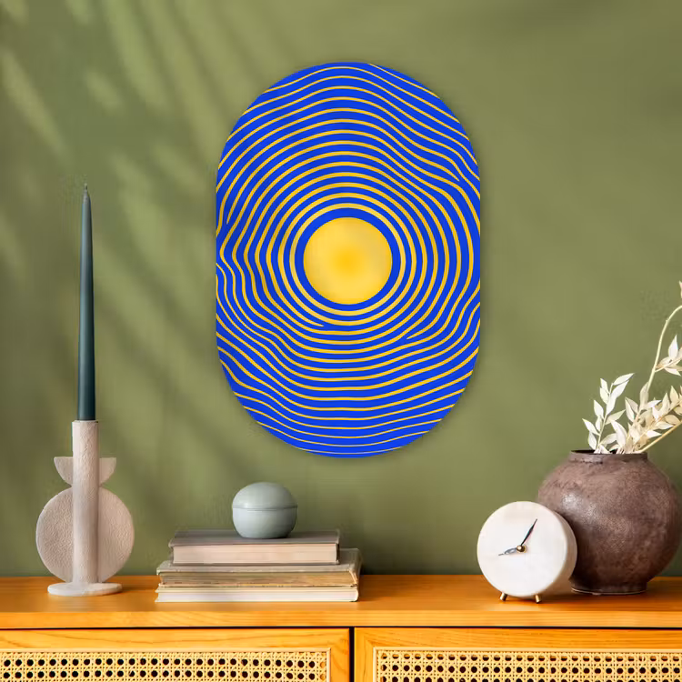 Muurovaal - Kunststof - Abstract patroon - Blauw — 2
