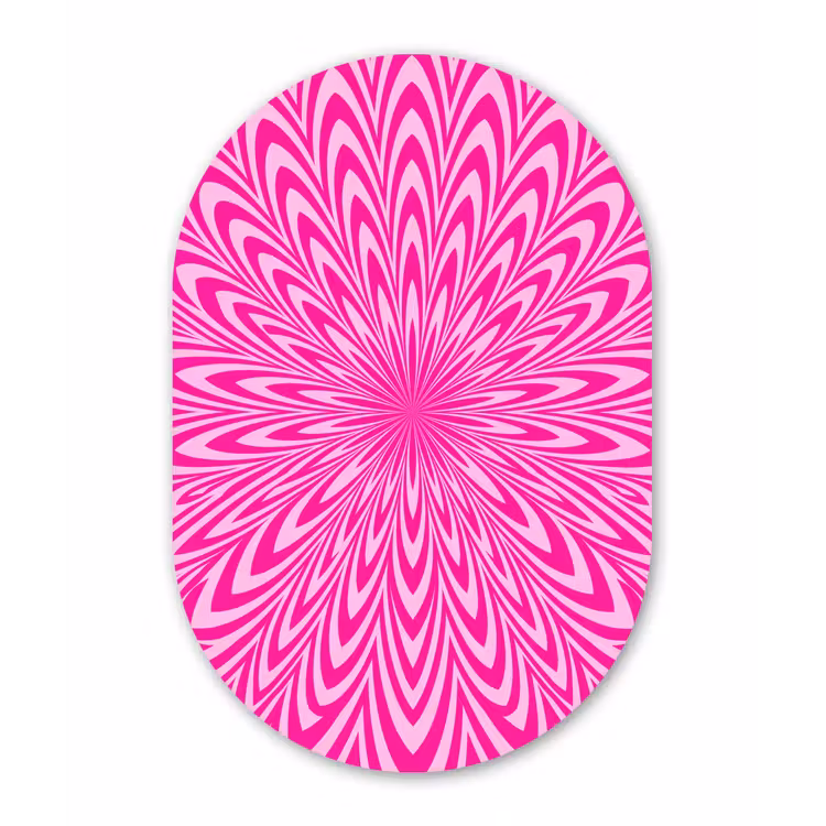 Muurovaal - Kunststof - Patroon - Optisch - Roze — 3