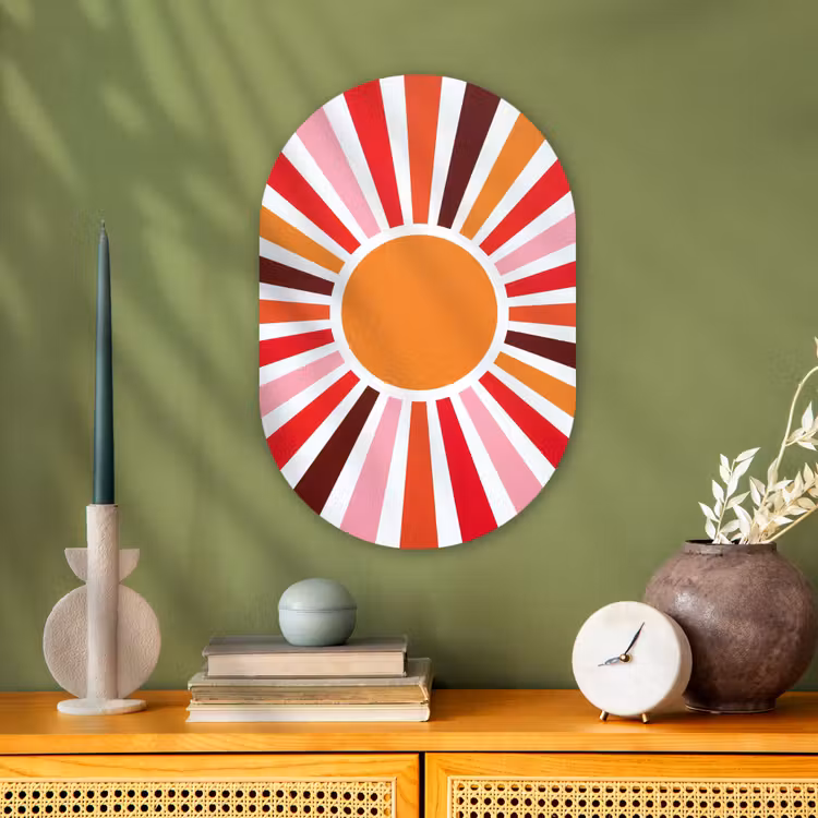 Muurovaal - Kunststof - Zon - Stralen - Abstract - Kleurrijk — 2