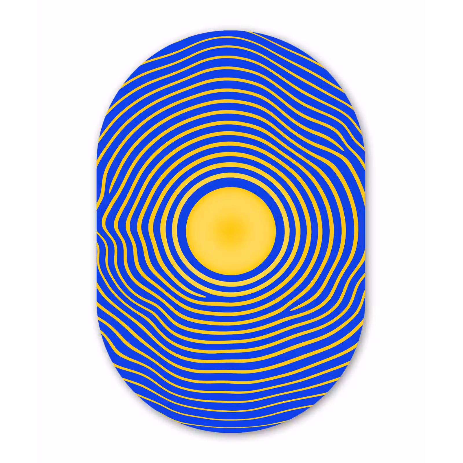 Muurovaal - Glas - Abstract patroon - Blauw — 1