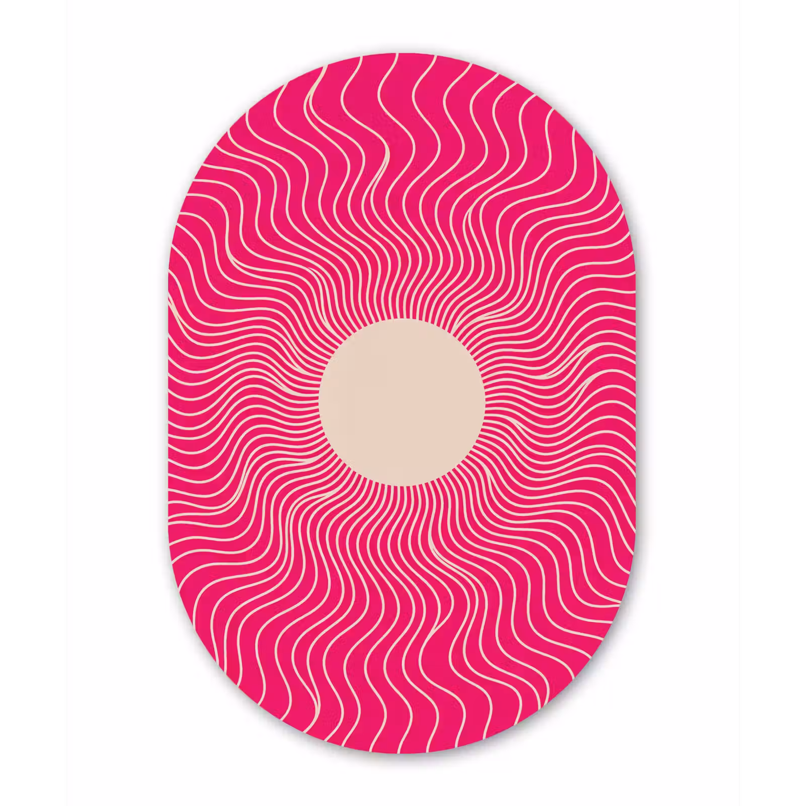 Muurovaal - Glas - Abstract - Patroon - Roze — 1