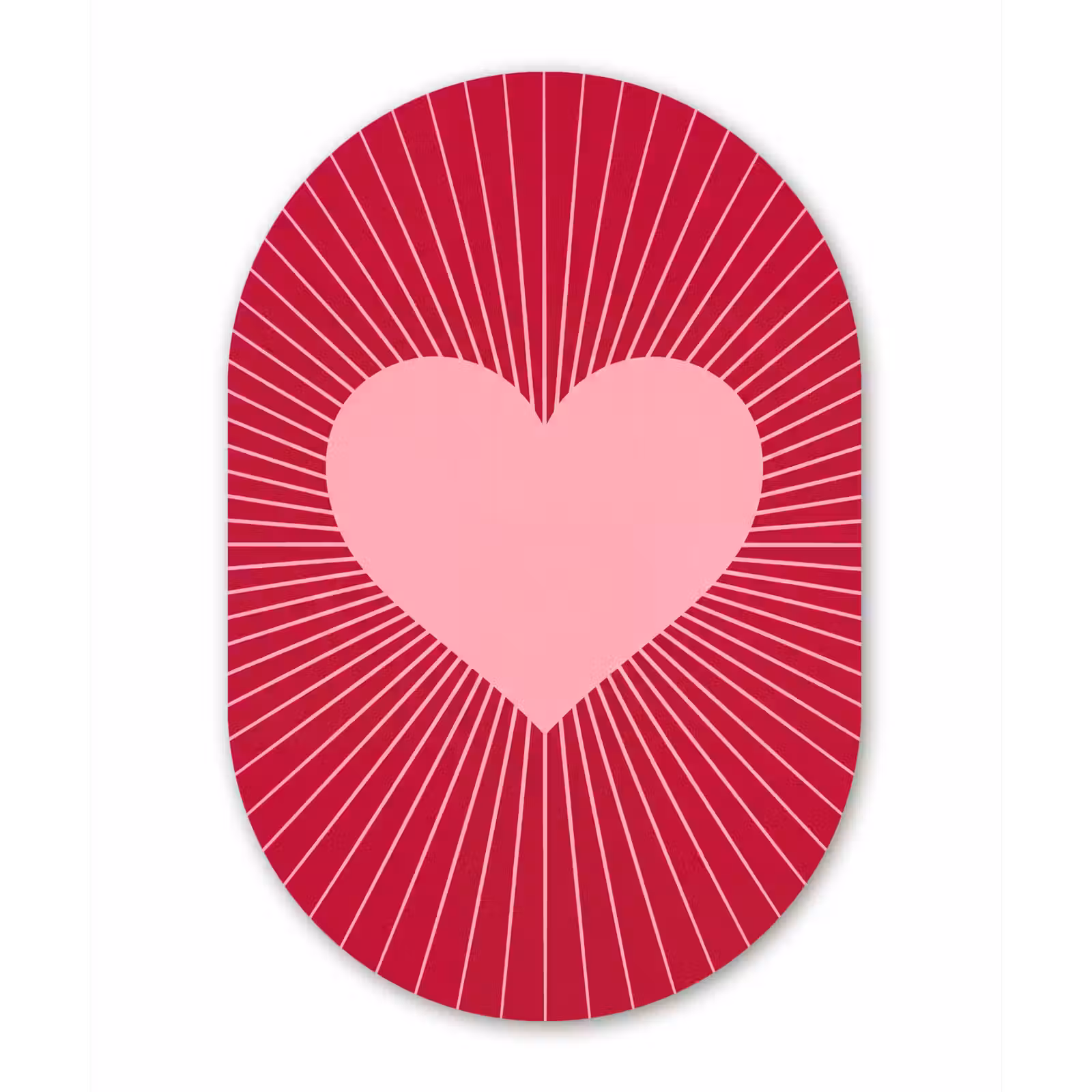 Muurovaal - Glas - Hart - Stralen - Liefde - Abstract - Roze — 1