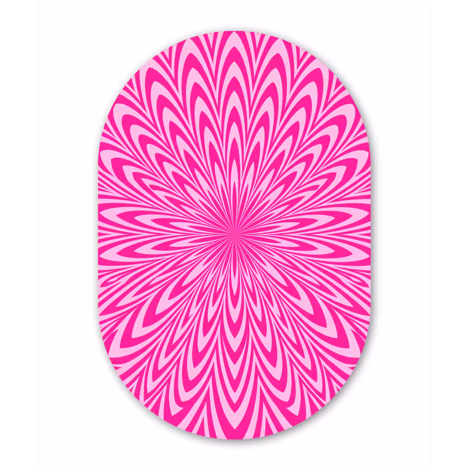 Muurovaal - Glas - Patroon - Optisch - Roze — 1
