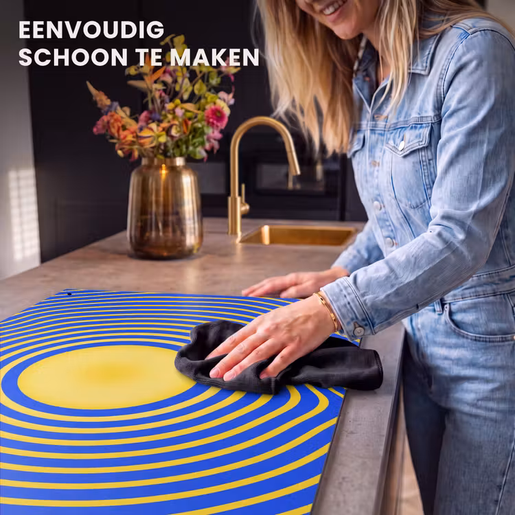 Inductie beschermer en spatscherm (2in1) - Abstract patroon - Blauw — 5