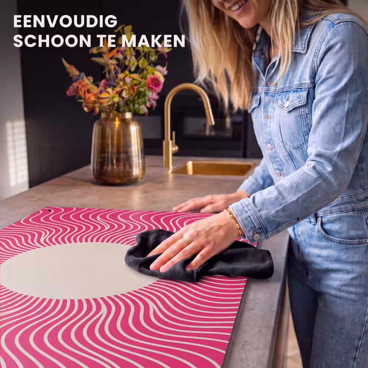 Inductie beschermer en spatscherm (2in1) - Abstract - Patroon - Roze — 5