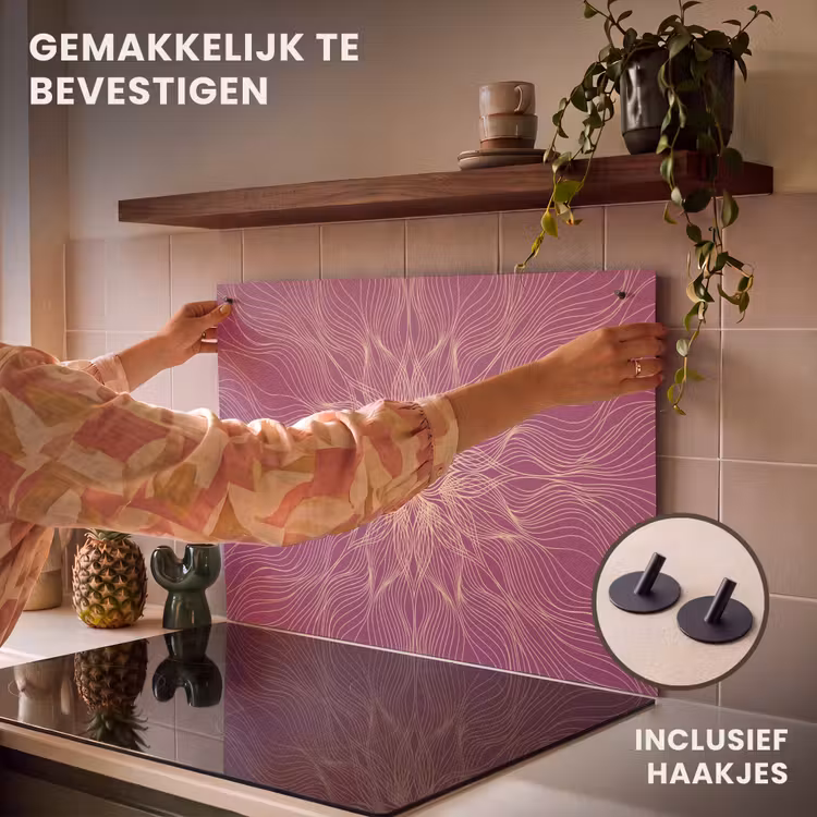Inductie beschermer en spatscherm (2in1) - Lijnen - Patroon - Abstract — 7
