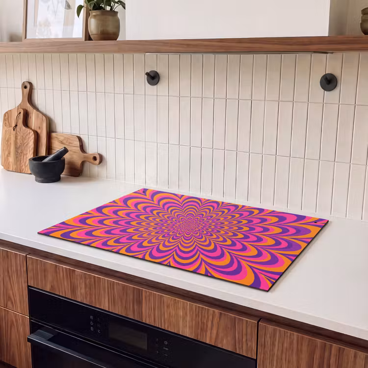 Inductie beschermer en spatscherm (2in1) - Patroon - Optisch - Kleurrijk — 3