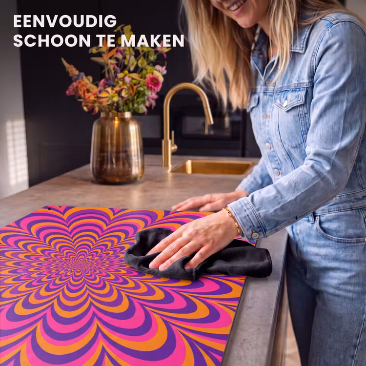 Inductie beschermer en spatscherm (2in1) - Patroon - Optisch - Kleurrijk — 5
