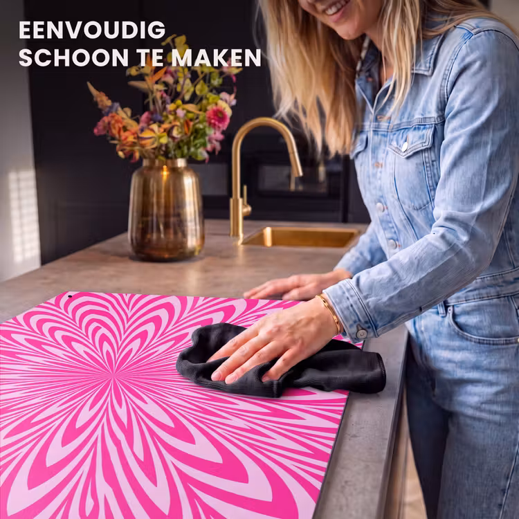 Inductie beschermer en spatscherm (2in1) - Patroon - Optisch - Roze — 5