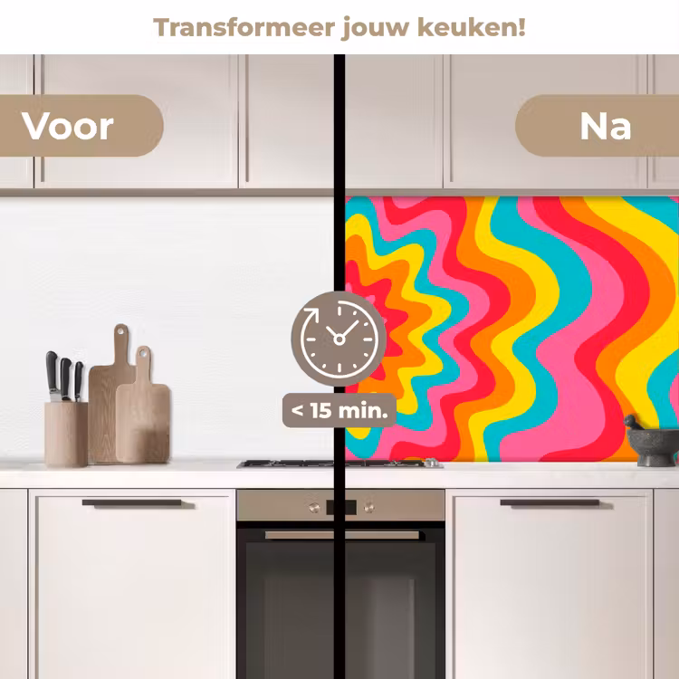 Keuken achterwand - Patroon - Golvend - Kleurrijk — 2