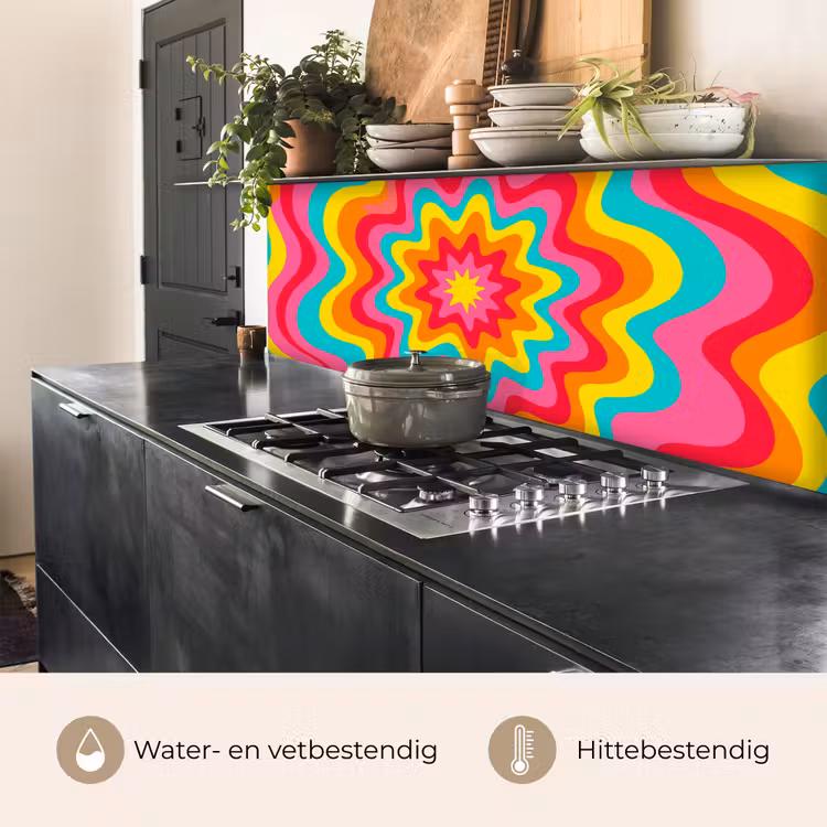 Keuken achterwand - Patroon - Golvend - Kleurrijk — 3