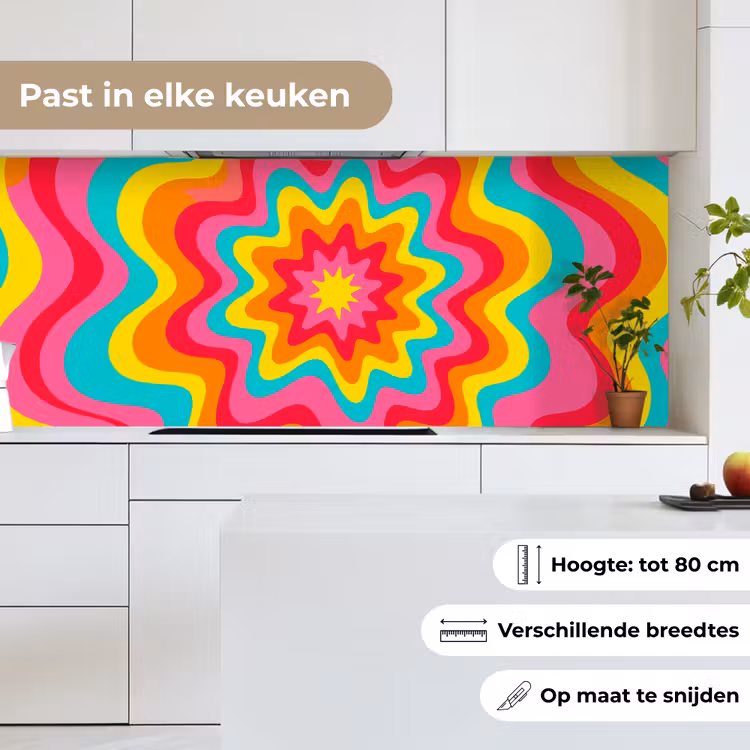 Keuken achterwand - Patroon - Golvend - Kleurrijk — 4