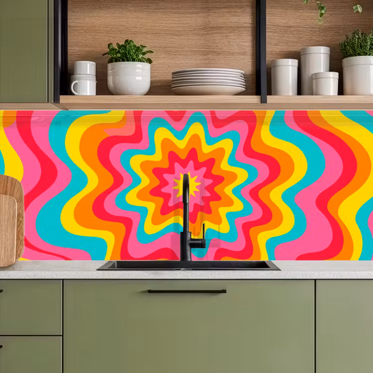 Keuken achterwand - Patroon - Golvend - Kleurrijk — 5