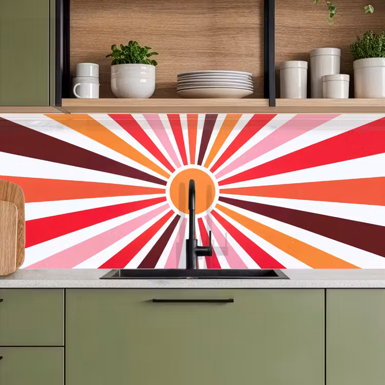 Keuken achterwand - Zon - Stralen - Abstract - Kleurrijk — 5