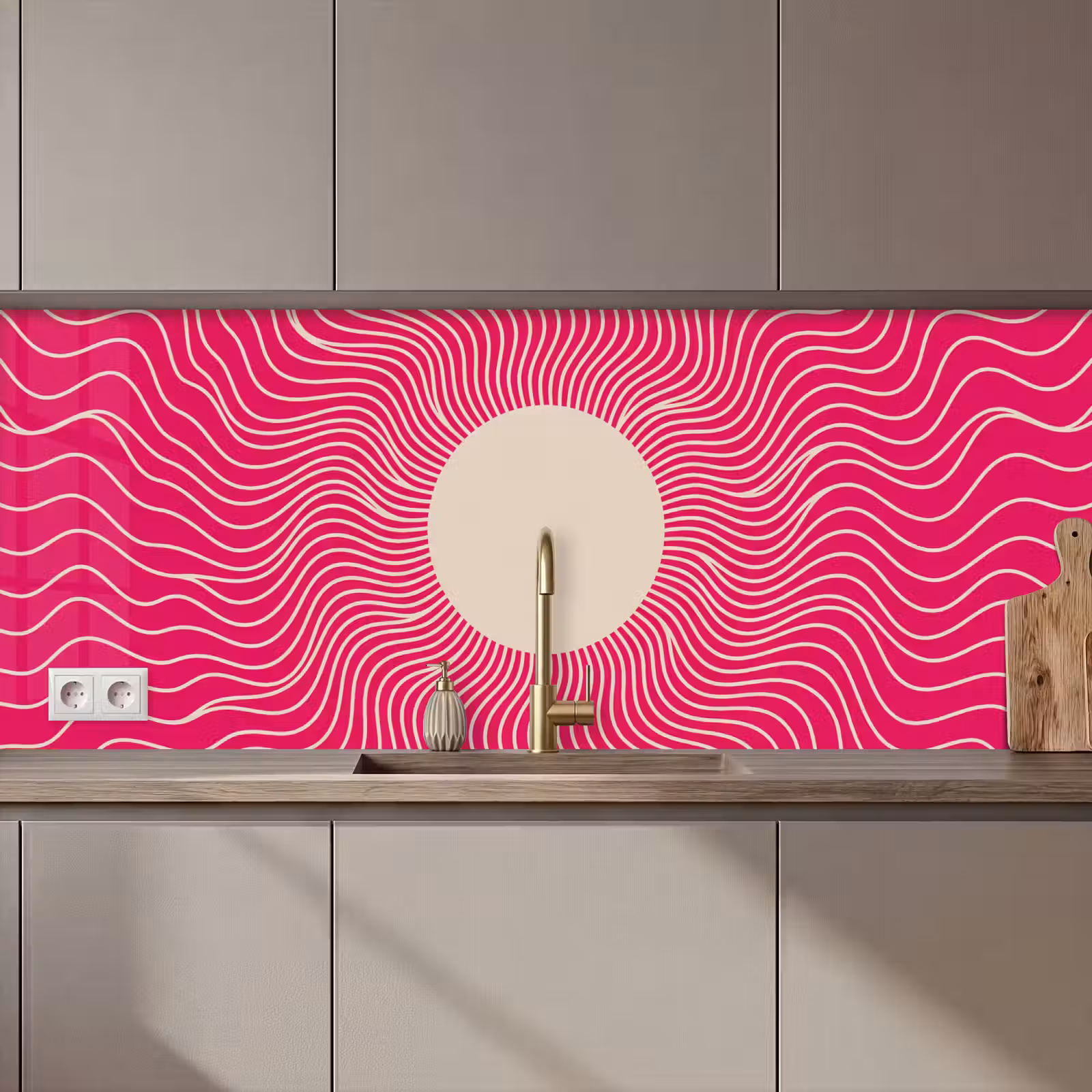 Keuken achterwand - Abstract - Patroon - Roze — 1