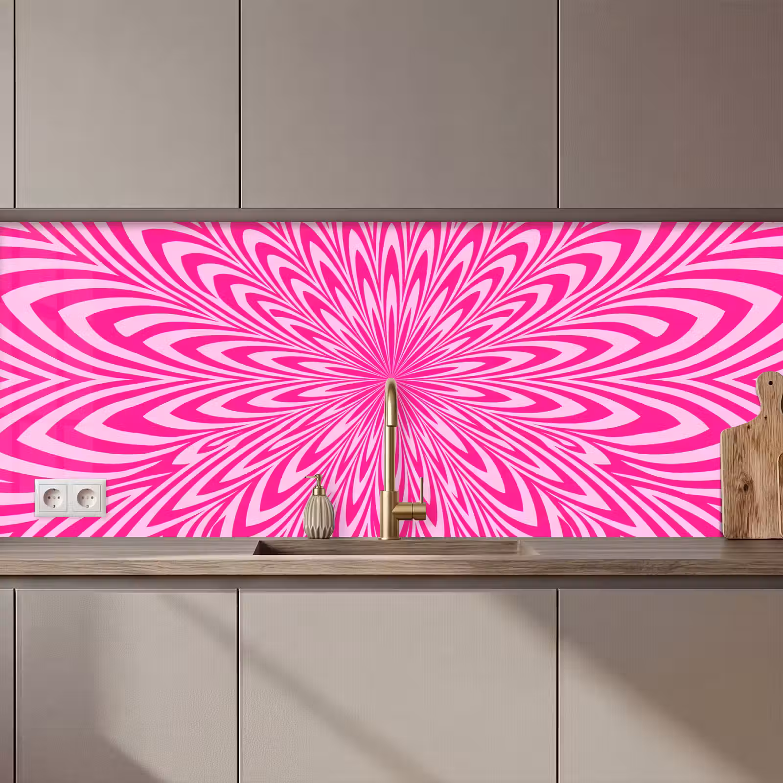 Keuken achterwand - Patroon - Optisch - Roze — 1