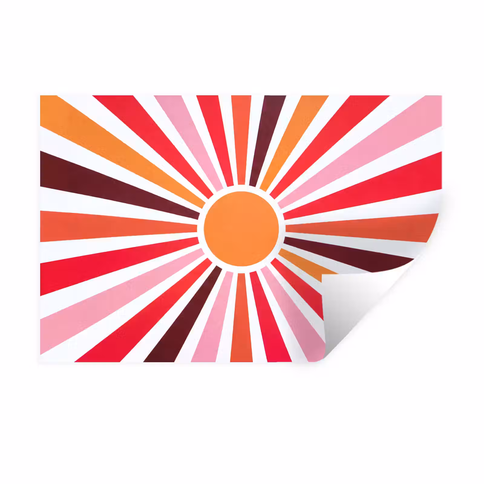 Muursticker - Zon - Stralen - Abstract - Kleurrijk — 1