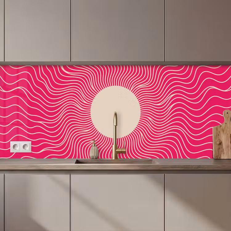 Keuken achterwand - Abstract - Patroon - Roze — 1
