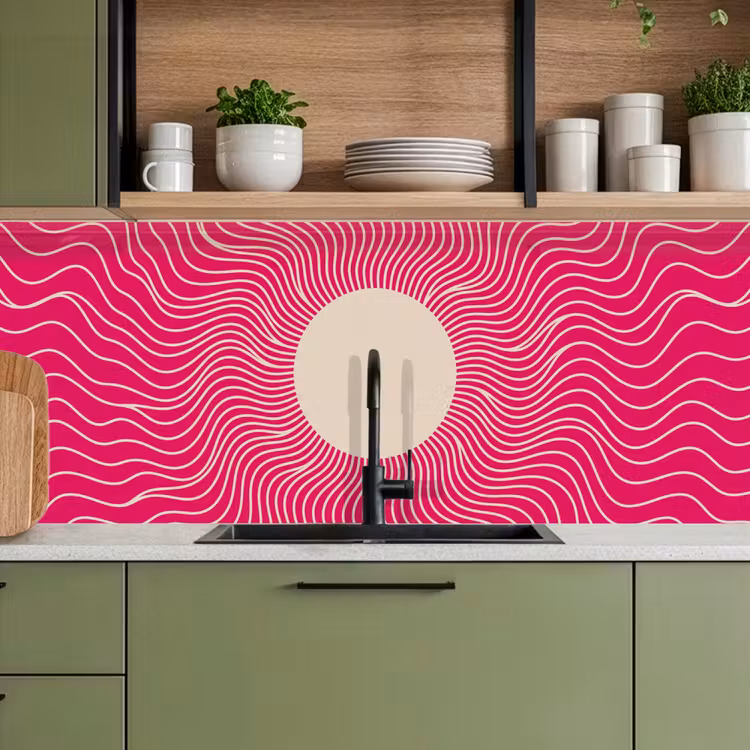 Keuken achterwand - Abstract - Patroon - Roze — 5