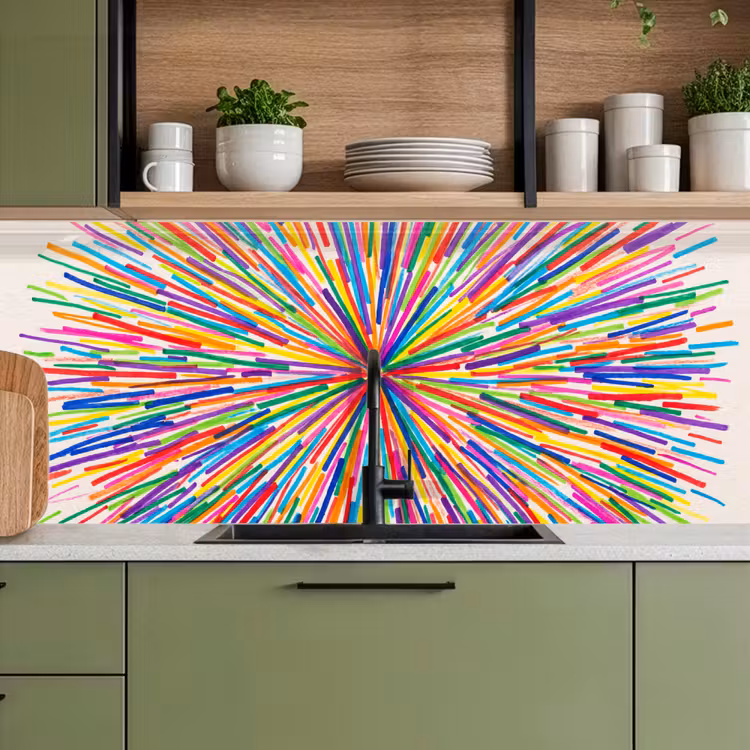 Keuken achterwand - Lijnen - Kleurrijk - Abstract — 5