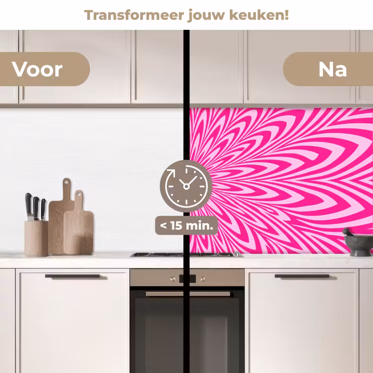 Keuken achterwand - Patroon - Optisch - Roze — 2