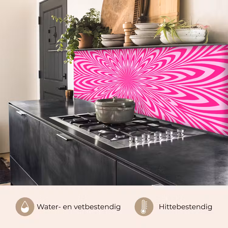 Keuken achterwand - Patroon - Optisch - Roze — 3