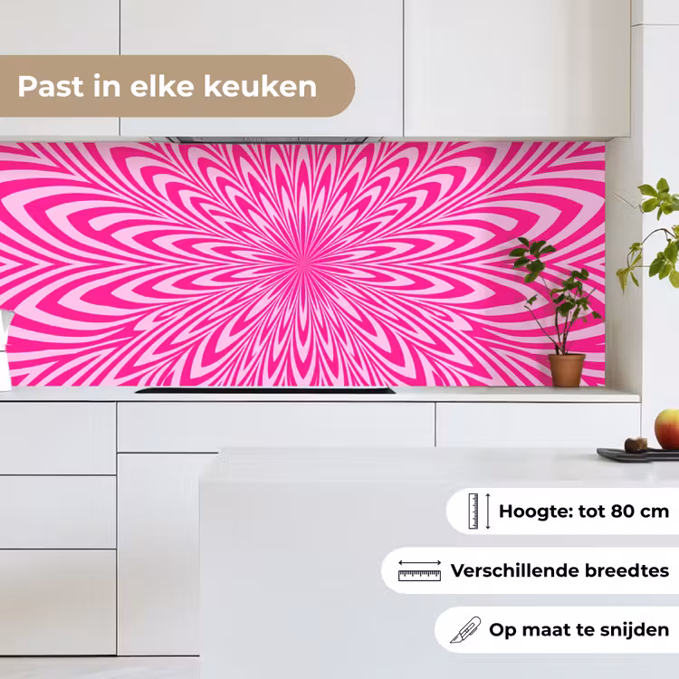 Keuken achterwand - Patroon - Optisch - Roze — 4