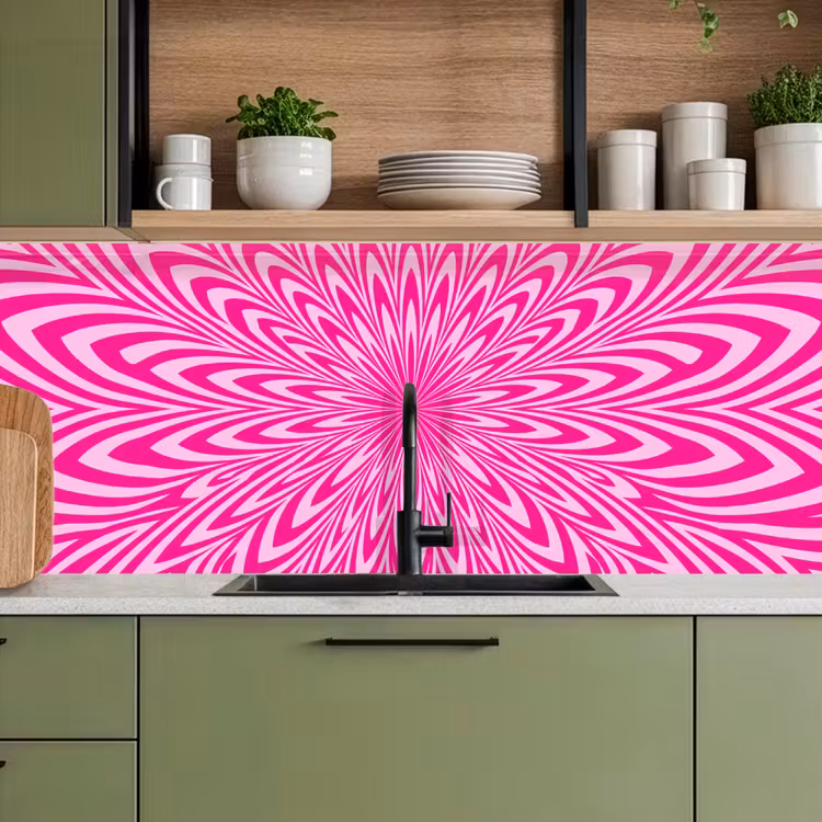 Keuken achterwand - Patroon - Optisch - Roze — 5