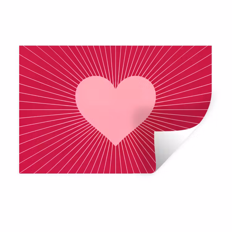 Muursticker - Hart - Stralen - Liefde - Abstract - Roze — 1