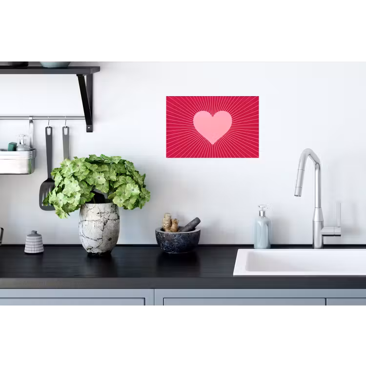 Muursticker - Hart - Stralen - Liefde - Abstract - Roze — 2