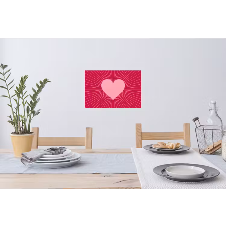 Muursticker - Hart - Stralen - Liefde - Abstract - Roze — 3
