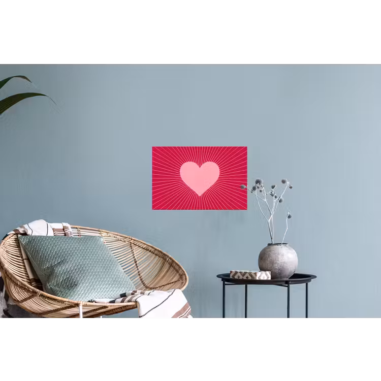 Muursticker - Hart - Stralen - Liefde - Abstract - Roze — 4