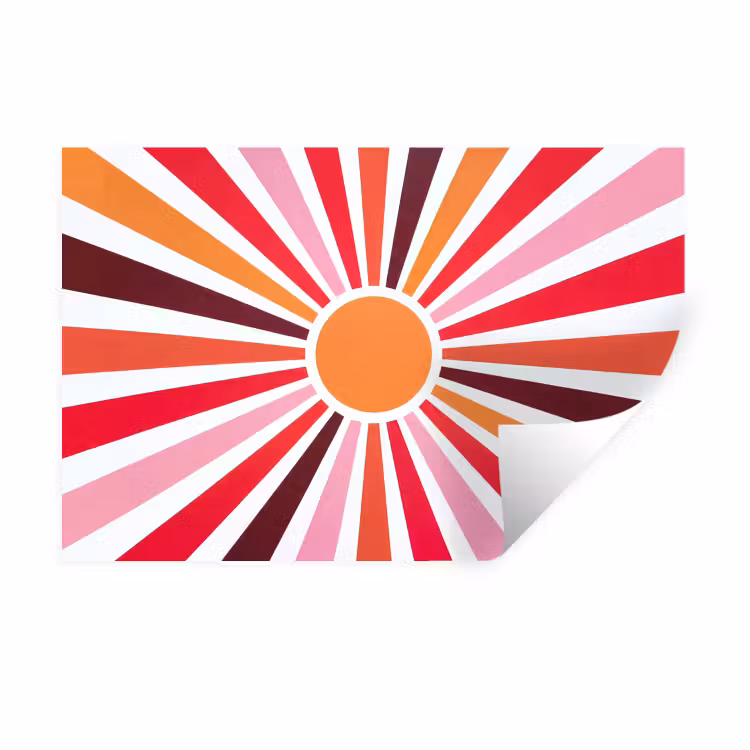 Muursticker - Zon - Stralen - Abstract - Kleurrijk — 1