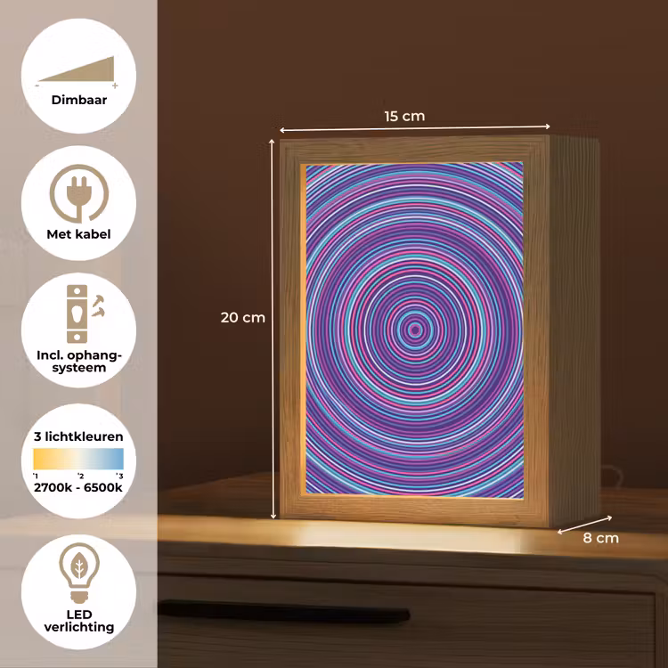 Gepersonaliseerde Lightbox - Abstract - Cirkels - Kleurrijk — 7