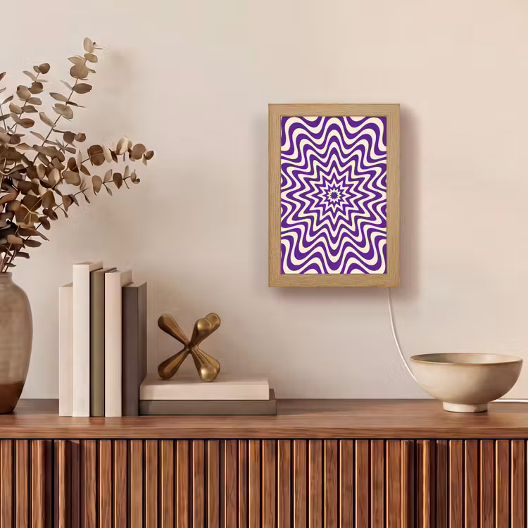 Gepersonaliseerde Lightbox - Abstract - Golven - Optisch - Modern - Paars — 4