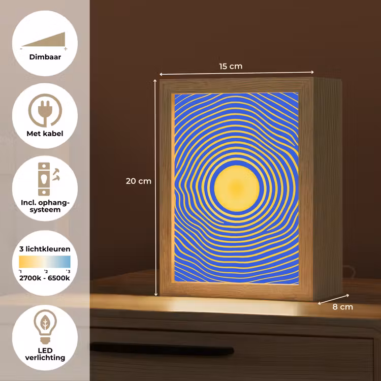 Gepersonaliseerde Lightbox - Abstract patroon - Blauw — 7