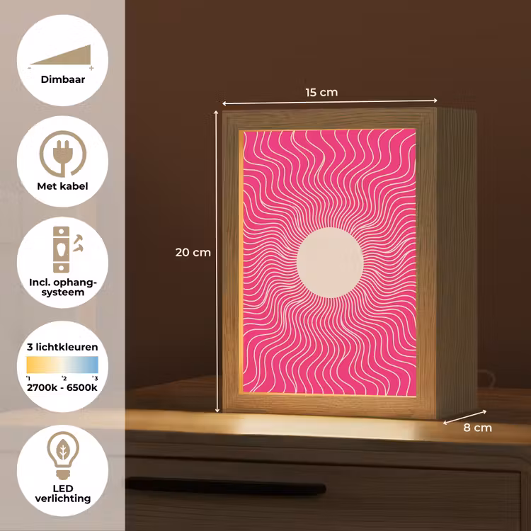 Gepersonaliseerde Lightbox - Abstract - Patroon - Roze — 7