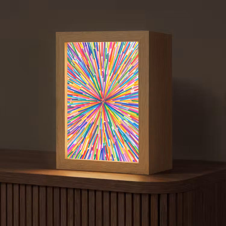Gepersonaliseerde Lightbox - Lijnen - Kleurrijk - Abstract — 1
