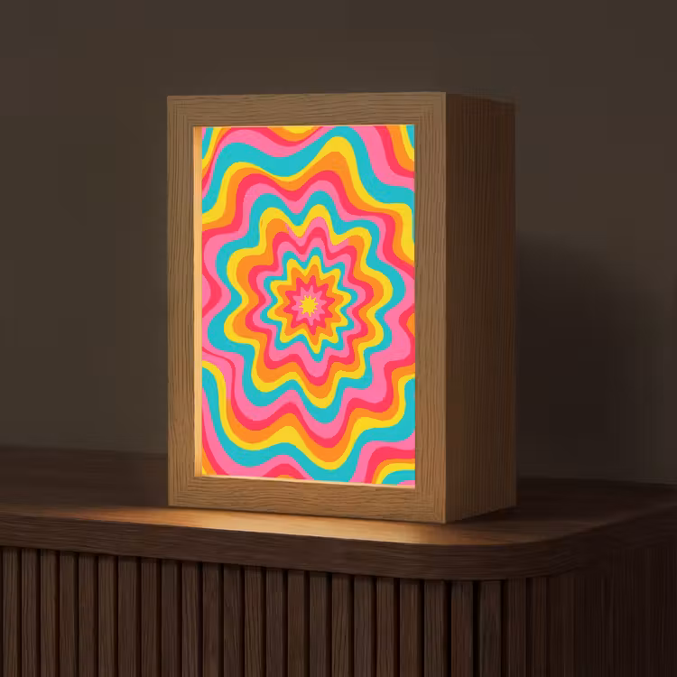 Gepersonaliseerde Lightbox - Patroon - Golvend - Kleurrijk — 1
