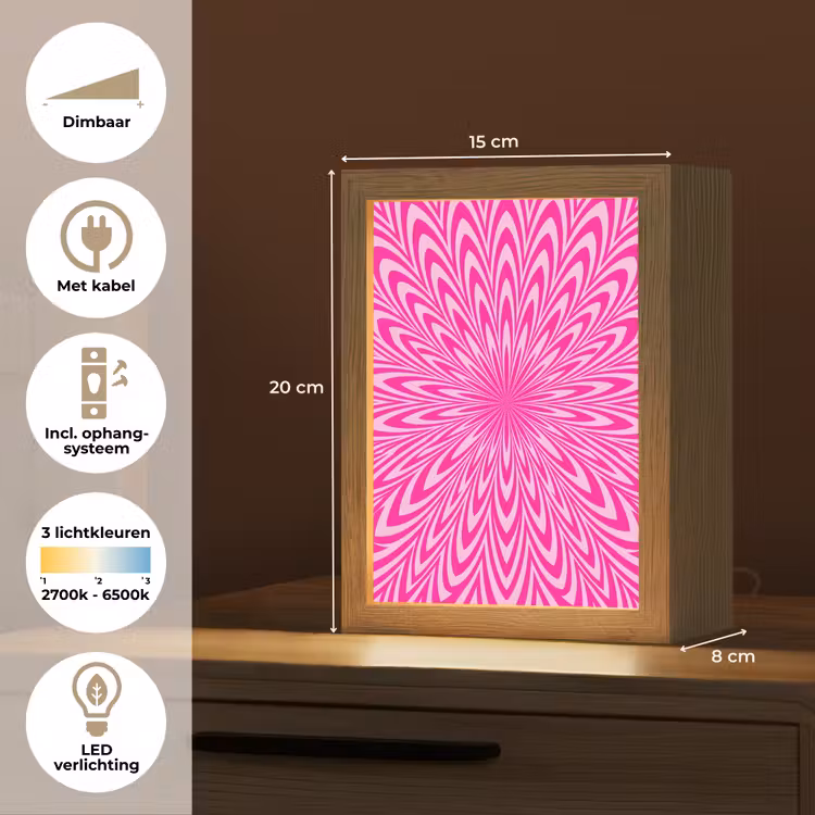 Gepersonaliseerde Lightbox - Patroon - Optisch - Roze — 7
