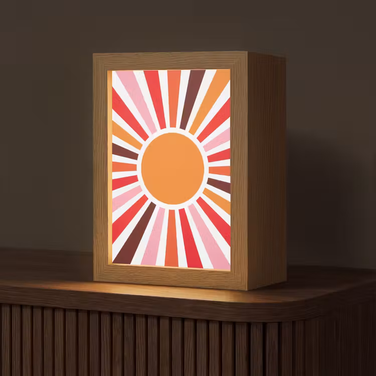 Gepersonaliseerde Lightbox - Zon - Stralen - Abstract - Kleurrijk — 1