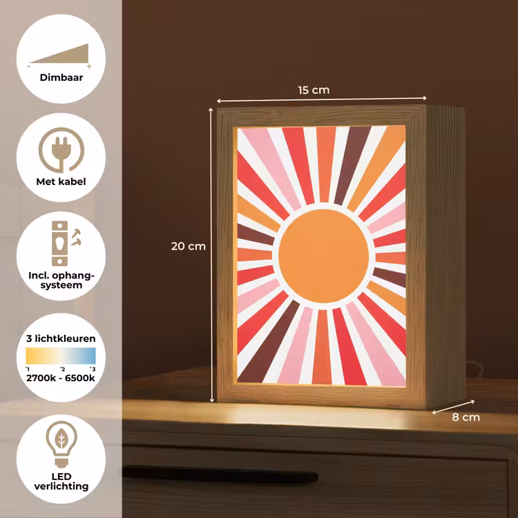 Gepersonaliseerde Lightbox - Zon - Stralen - Abstract - Kleurrijk — 7