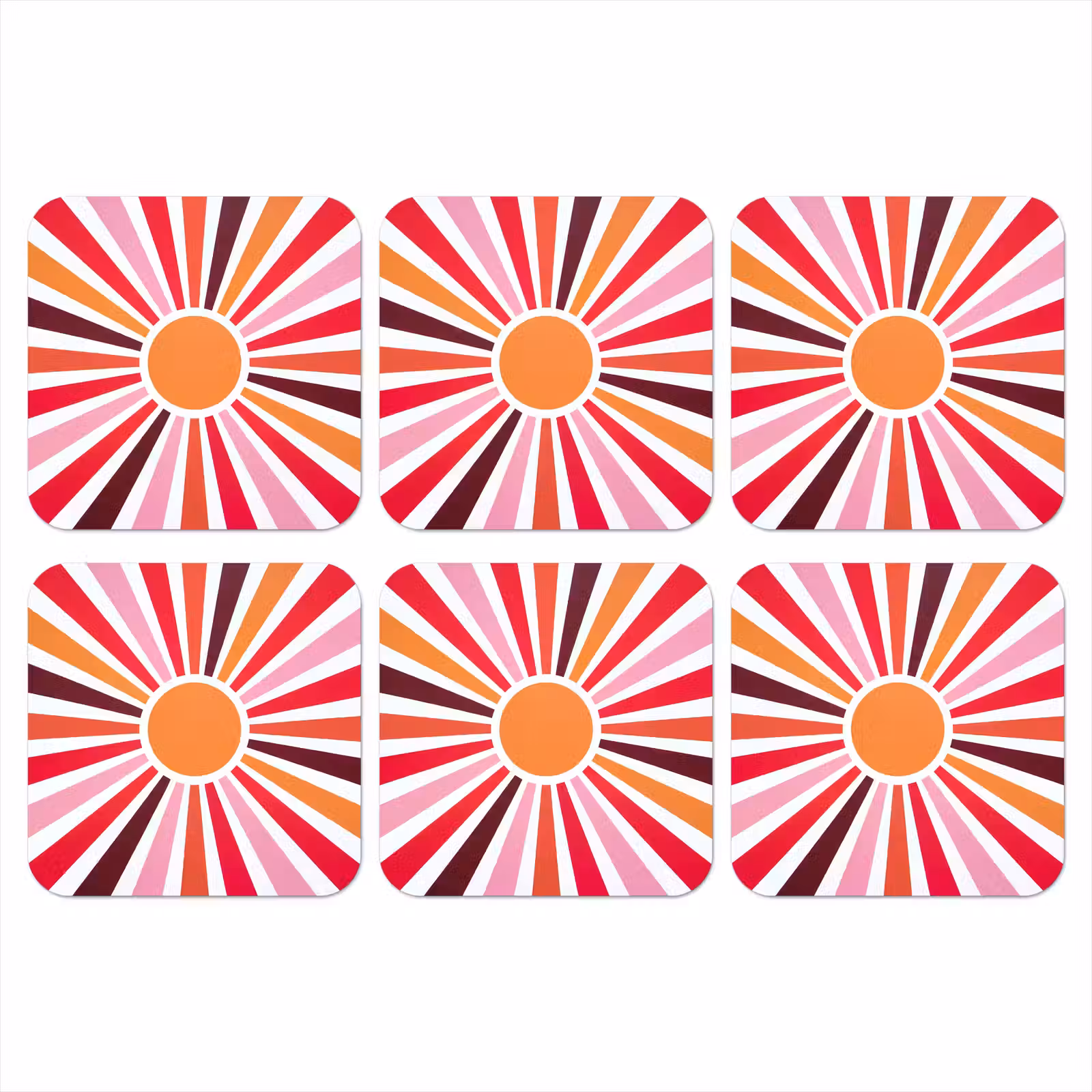 Onderzetter​ - Zon - Stralen - Abstract - Kleurrijk — 1