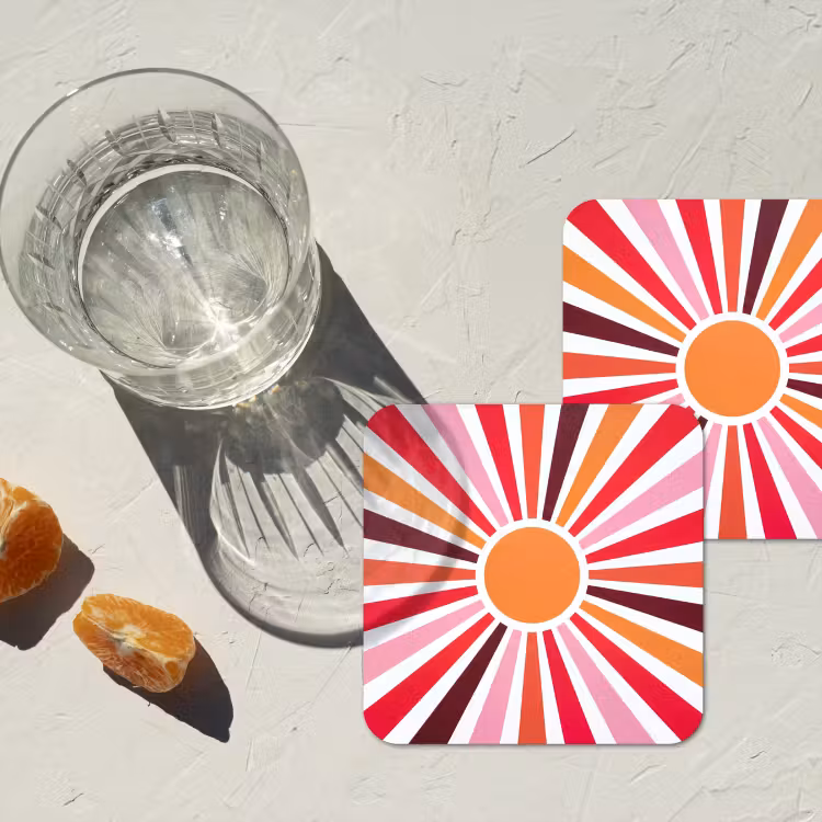 Onderzetter​ - Zon - Stralen - Abstract - Kleurrijk — 2