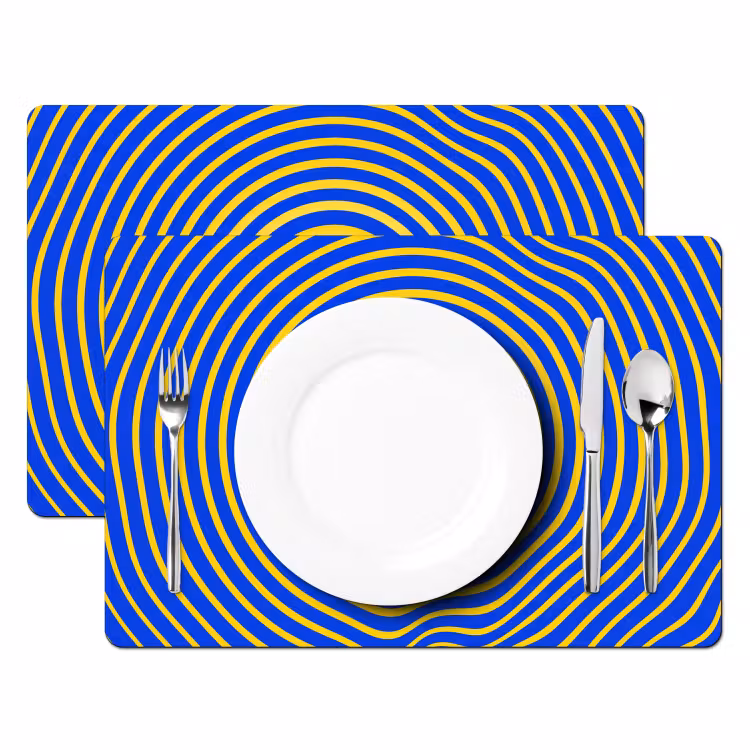 Placemat - 6 stuks - Abstract patroon - Blauw — 2