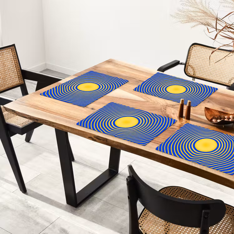 Placemat - 6 stuks - Abstract patroon - Blauw — 5