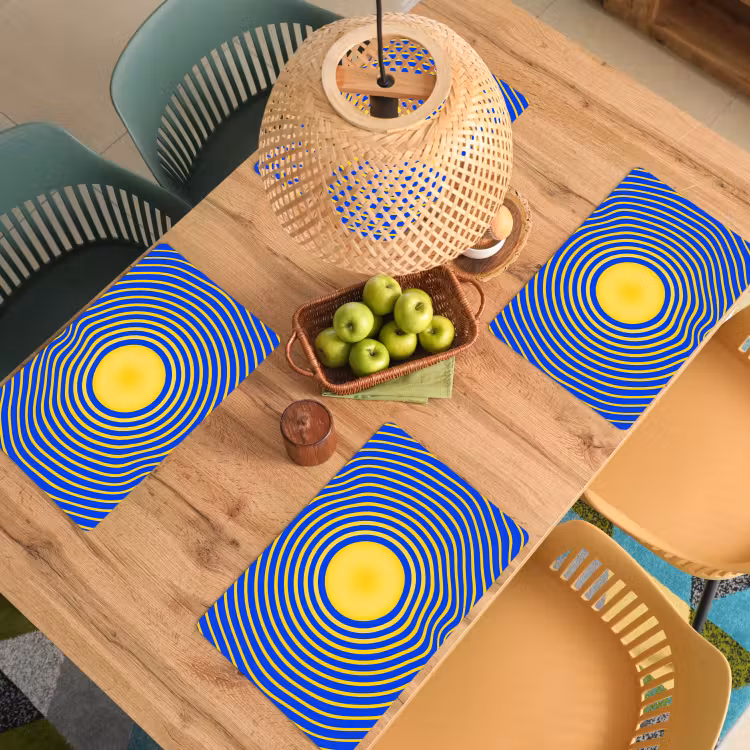 Placemat - 6 stuks - Abstract patroon - Blauw — 6