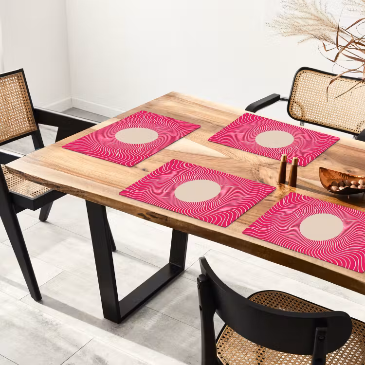Placemat - 6 stuks - Abstract - Patroon - Roze — 5