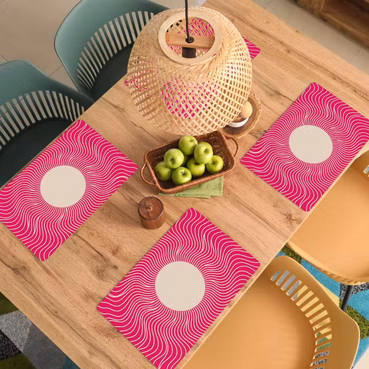 Placemat - 6 stuks - Abstract - Patroon - Roze — 6