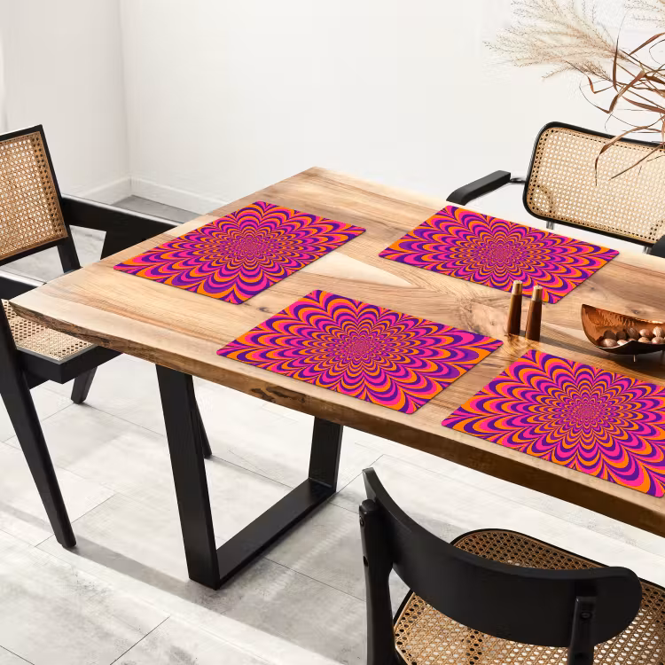 Placemat - 6 stuks - Patroon - Optisch - Kleurrijk — 5
